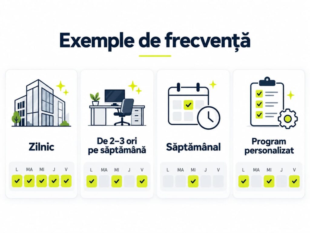 Frecvențe pentru curățenia de întreținere a birourilor